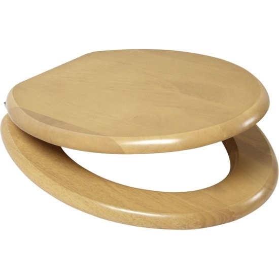 Plieger Classic wc bril Massief hout/Kalkwit