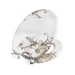 Cornat KSDSC541 Brown Flower Houten WC bril Softclose 90-160 mm